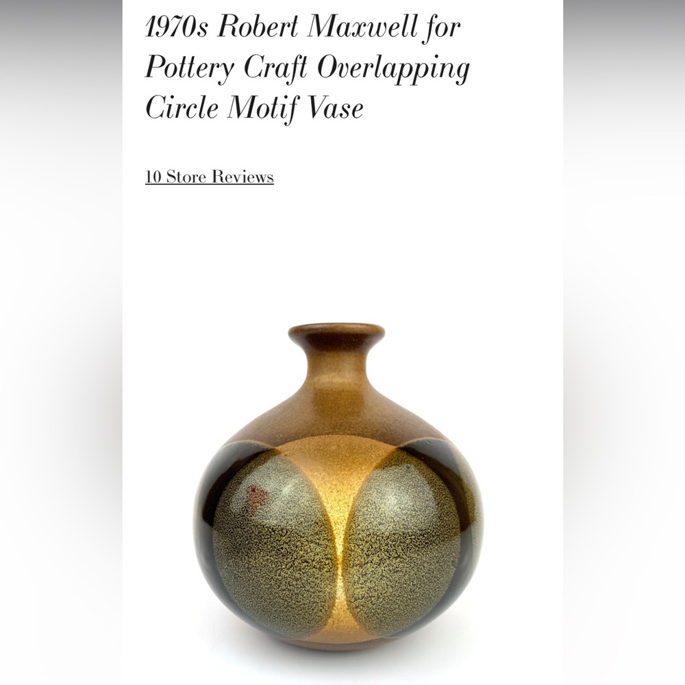 1970s Robert Maxwell for Pottery Craft Overlapping Circle Motif Vase - Picture 5 of 6